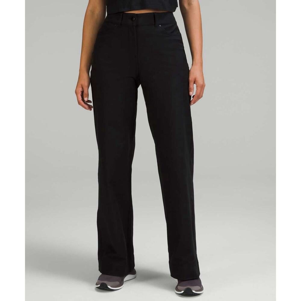 Lululemon City Sleek Wide Leg Pants Black Full Length Commuter Office Womens 27